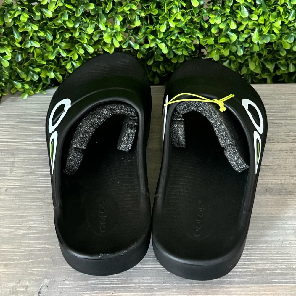 NEW OOFOS Black Slide Sandals M9 W11